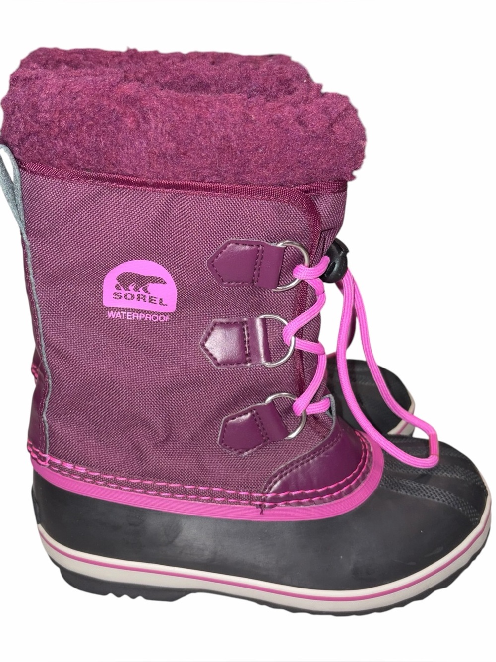 Sorel Kid’s Yoot Pac Purple Waterproof Insulated Snow Boots Shoes size 4
